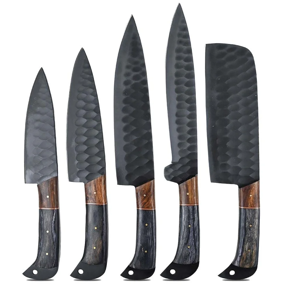 Kitchen Set Handmade knives with Carbon Steel Chef Damascus Knives Set NEW
